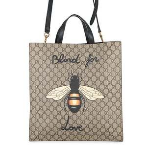 GUCCI Black Leather Tote Bag